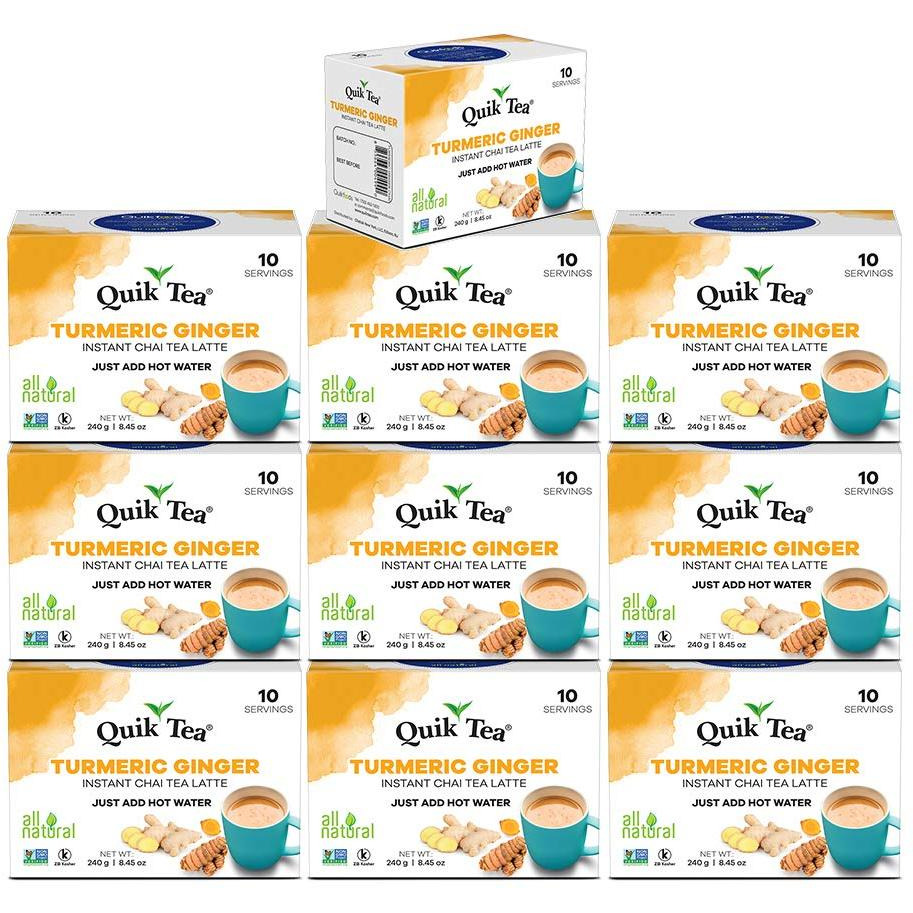 QuikTea Chai Latte, Turmeric Ginger, 100 Count