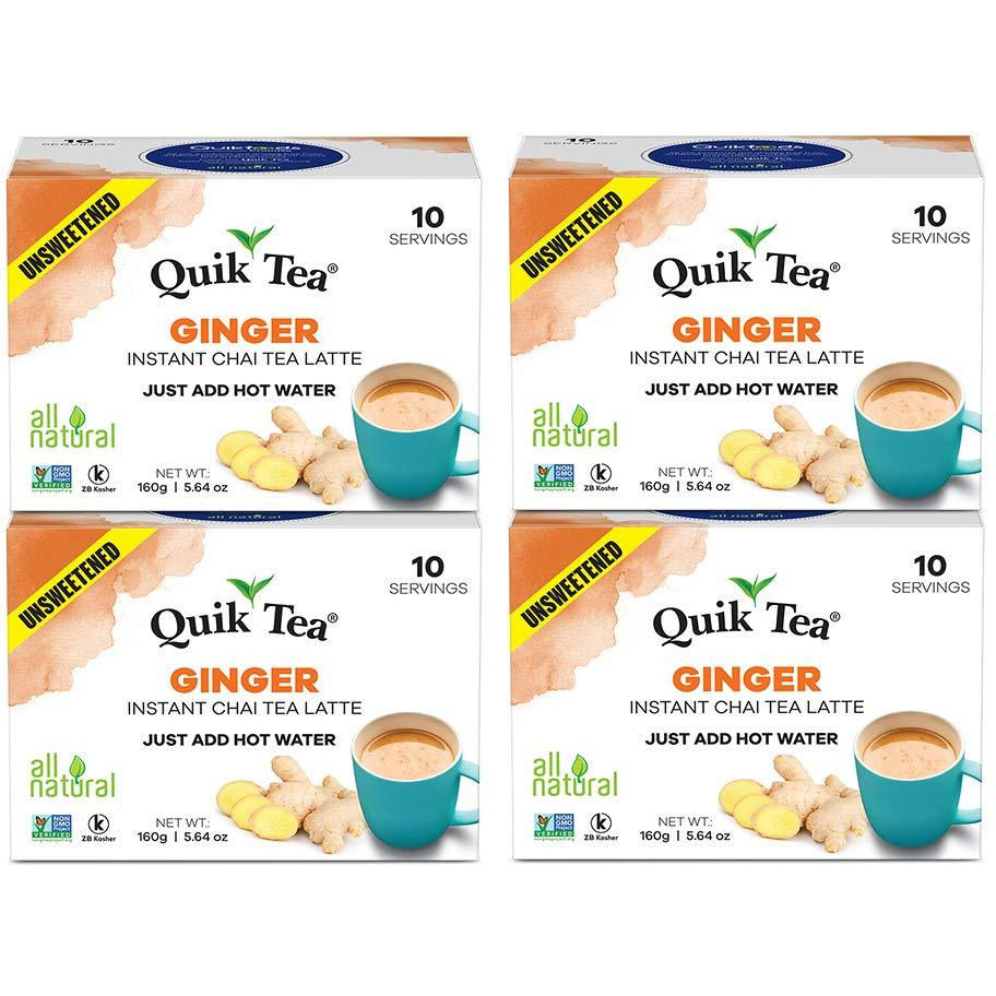 QuikTea Unsweetened Ginger Chai Latte - 40 count