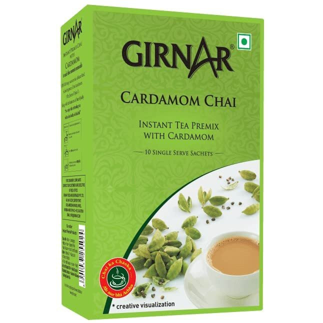 Girnar Instant Chai/Tea Premix With Cardamom, 10 Sachet Pack.