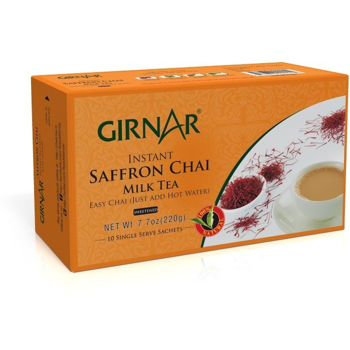 Girnar Instant Chai Premix With Saffron, 10 Sachet Pack.