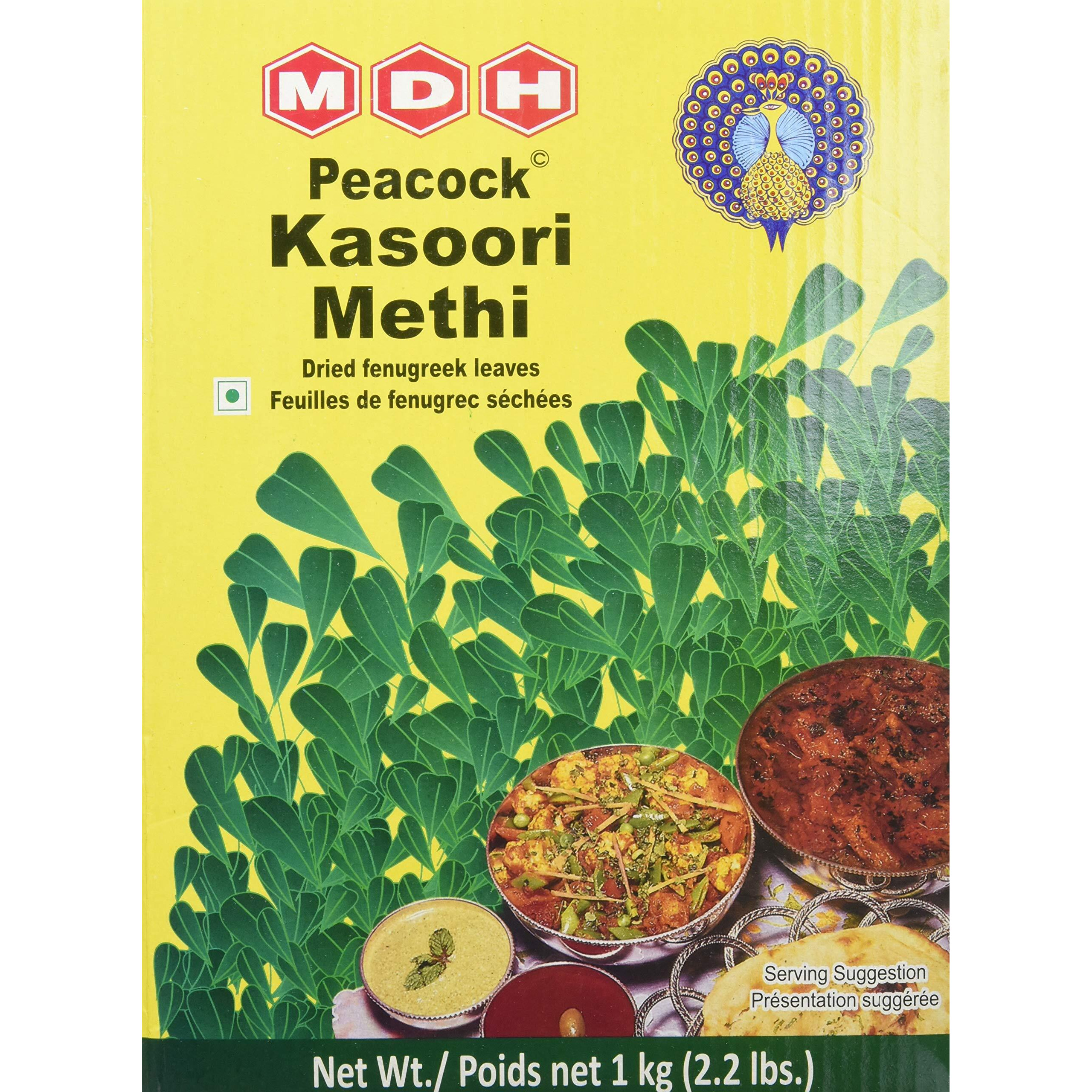 Peacock Kasoori Methi (Dried Fenugreek Leaves) 2.2 lbs (1 Kg)