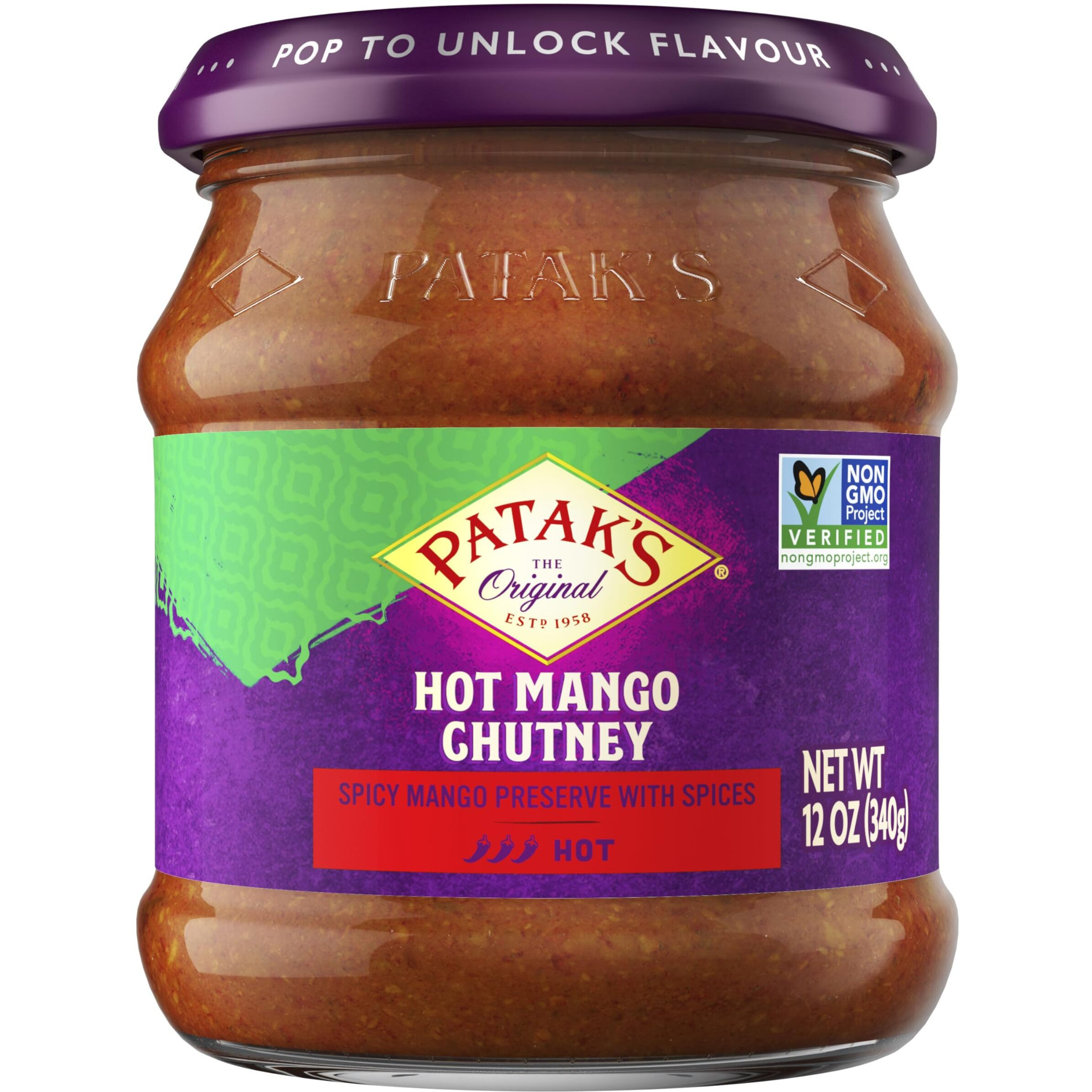 Patak's Hot Mango Chutney 12 Oz