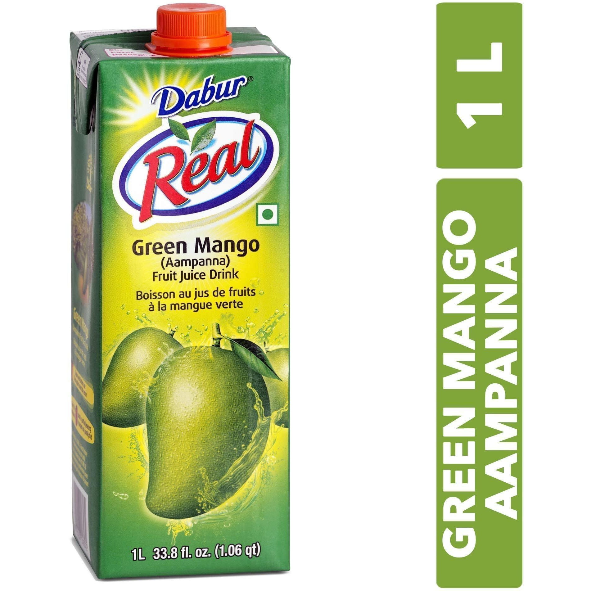 Dabur Real Green Mango/Aampanna Fruit (Cocktail/Mocktail) Juice Drink 1 Ltr [pack of 3]