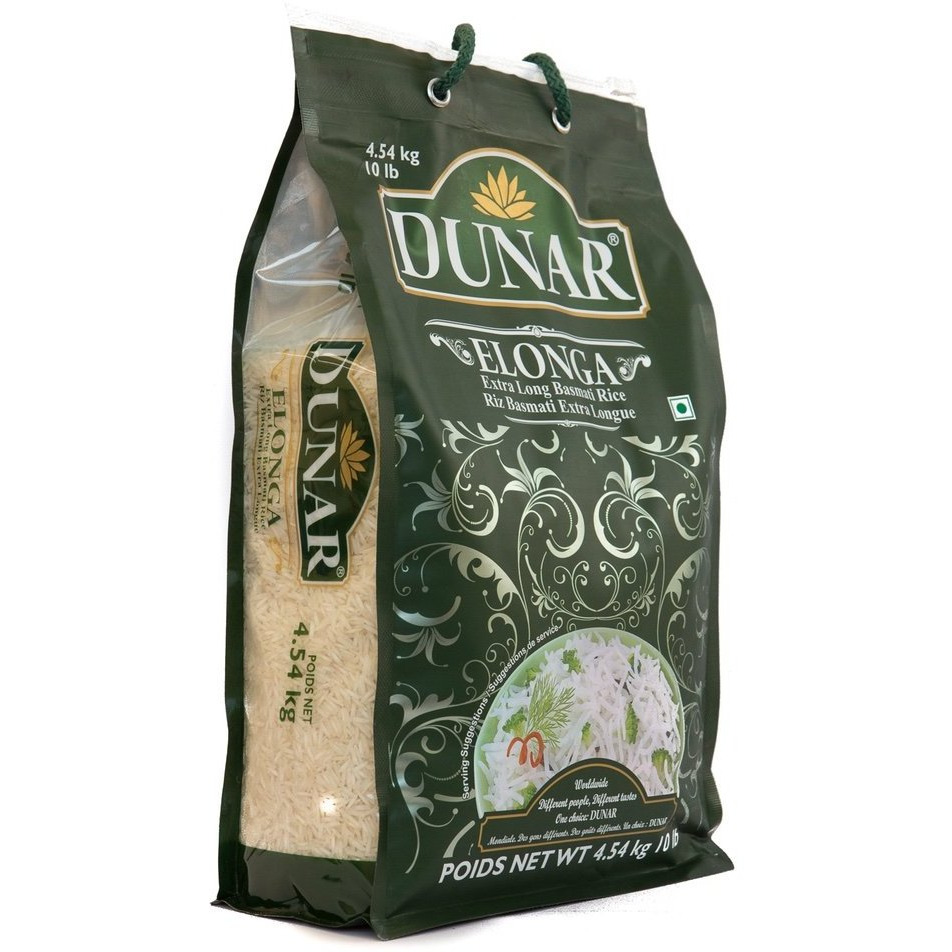 Dunar - Elonga Basmati Rice Premium 1121 Long Grain, 10 Lb
