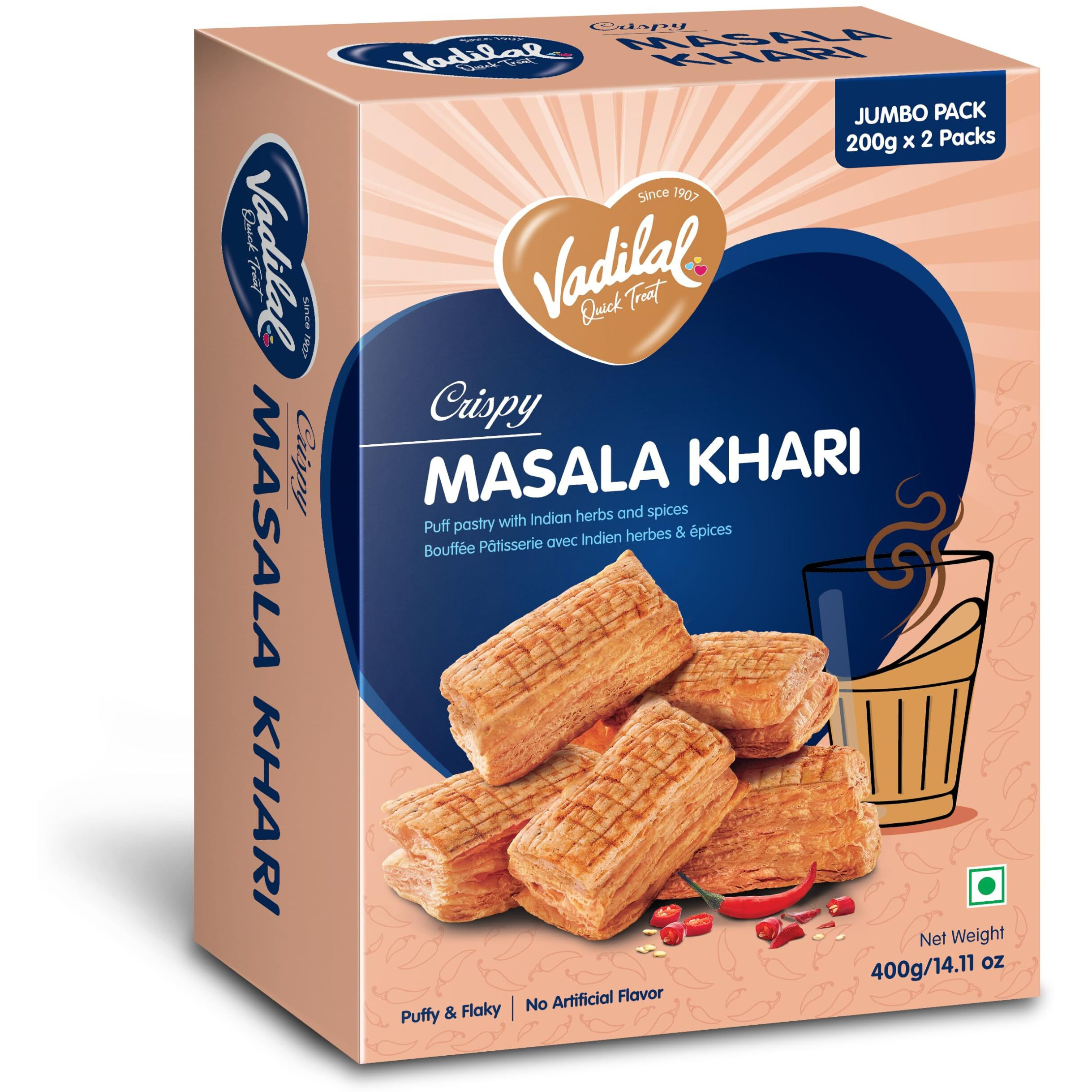 Masala Khari (Puff Pastry ith Indian Herbs & Spices)