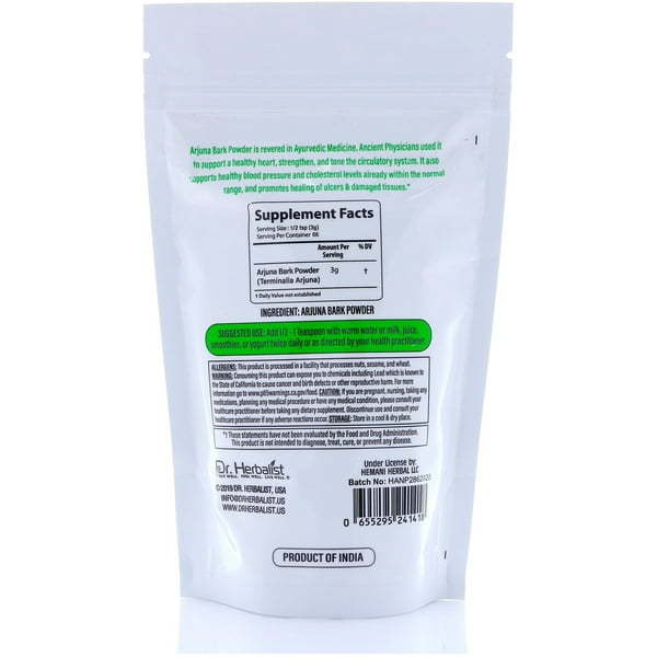 DR Herbalist Arjuna Powder - 200g - 100% Herbal, Natural & Authentic - Herbal Powder for Heart Health - Resealable Pouch