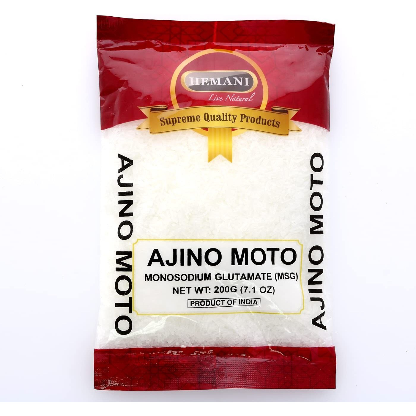 HEMANI Aji no Moto - Ajinomoto 200g (7.1 oz) - Monosodium Glutamate (MSG) - Glutamate Monosodique - Umami Seasoning - Perfect for soups, salads & dressings