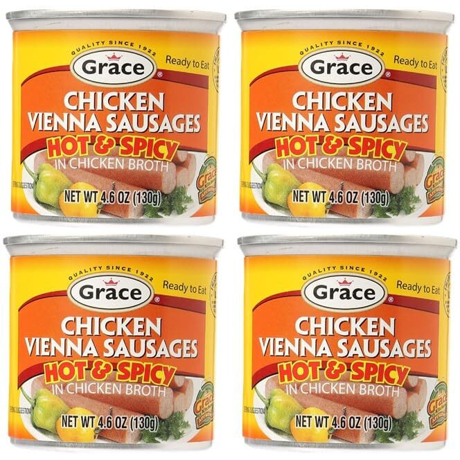 GRACE CHICKEN VIENNA SAUSAGES - HOT & SPICY 4PK