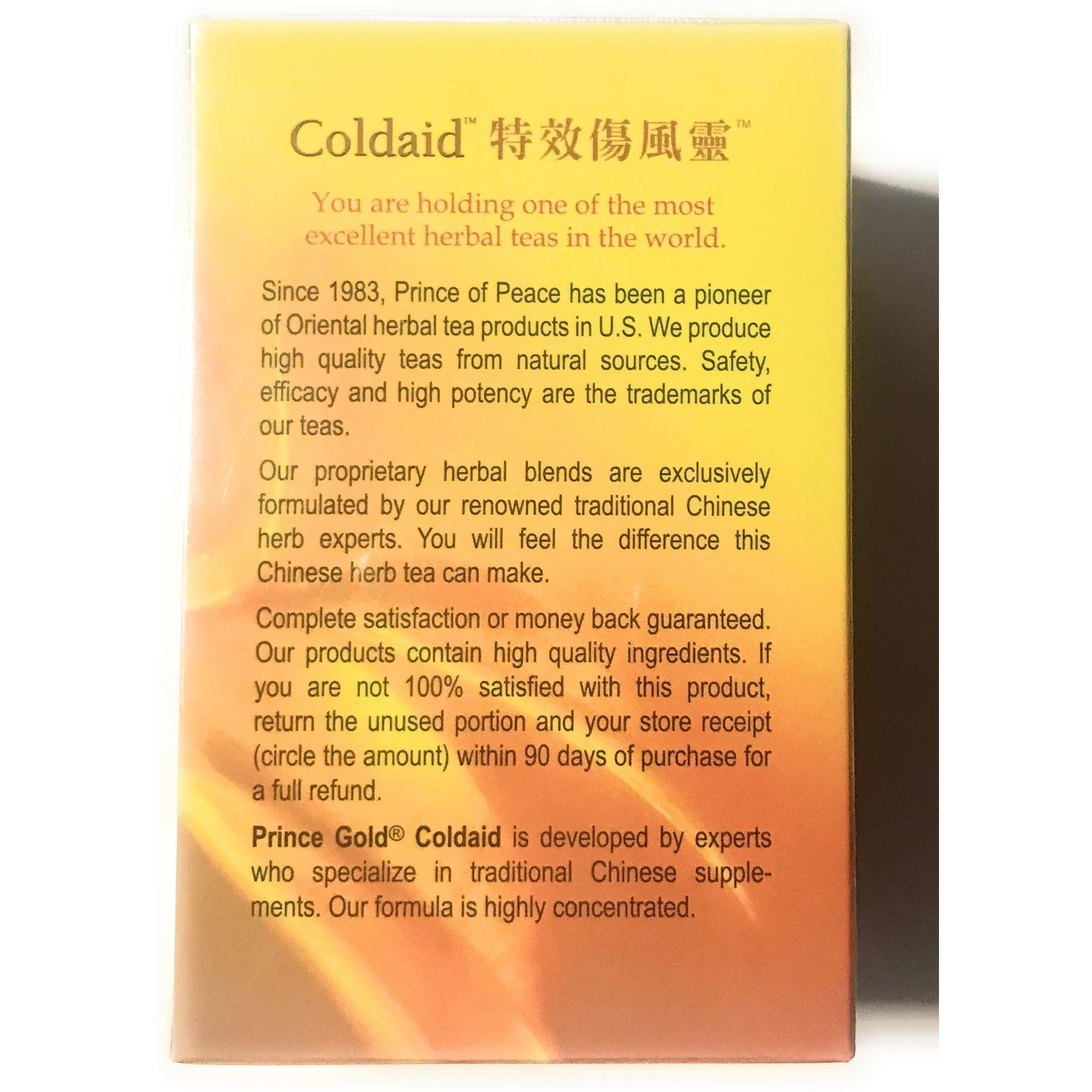 Prince Gold Coldaid Concentrated Herbal Extract Tea ith 10 Foil Bags