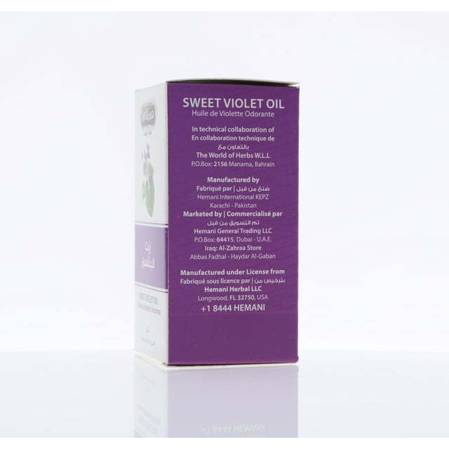 HEMANI Sweet Violet Oil 30mL (1 OZ) - Edible Food Grade Oil - Internal & External Use