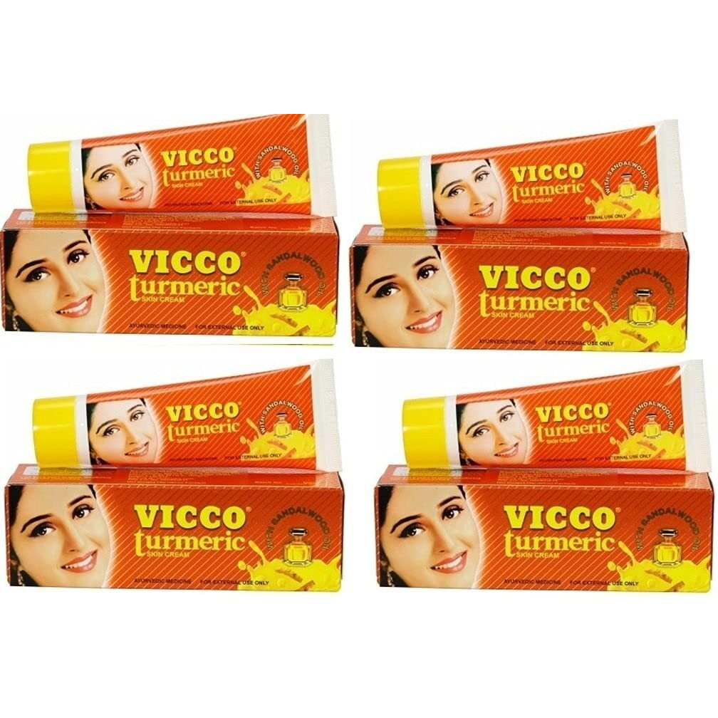 Vicco Turmeric Skin Cream ith Sandalood Oil 4 pack (4 X 70g)