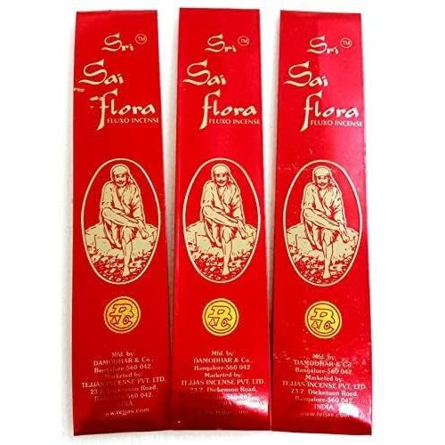 Sri Sai Flora Fluxo Incense Sticks Three Packs of 25g.