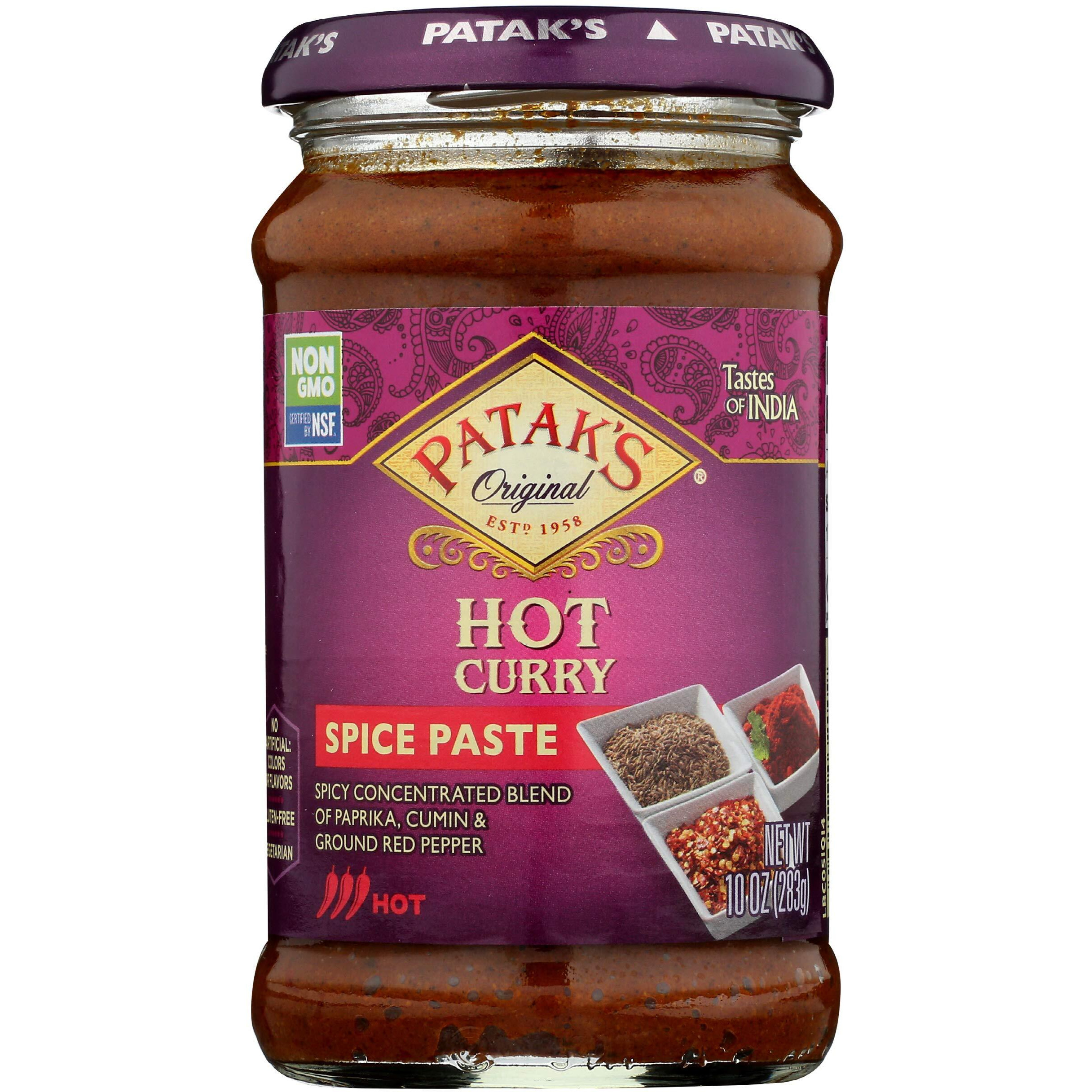 Patak's Concentrated Hot Curry Paste, No Artificial Flavor, No Preservatives, 10 Ounce (Pack of 6)