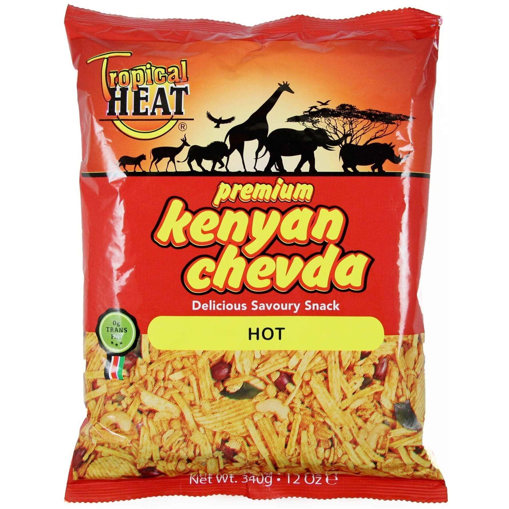 Tropical heat Kenyan chevda - hot - 340g - (pack of 4)