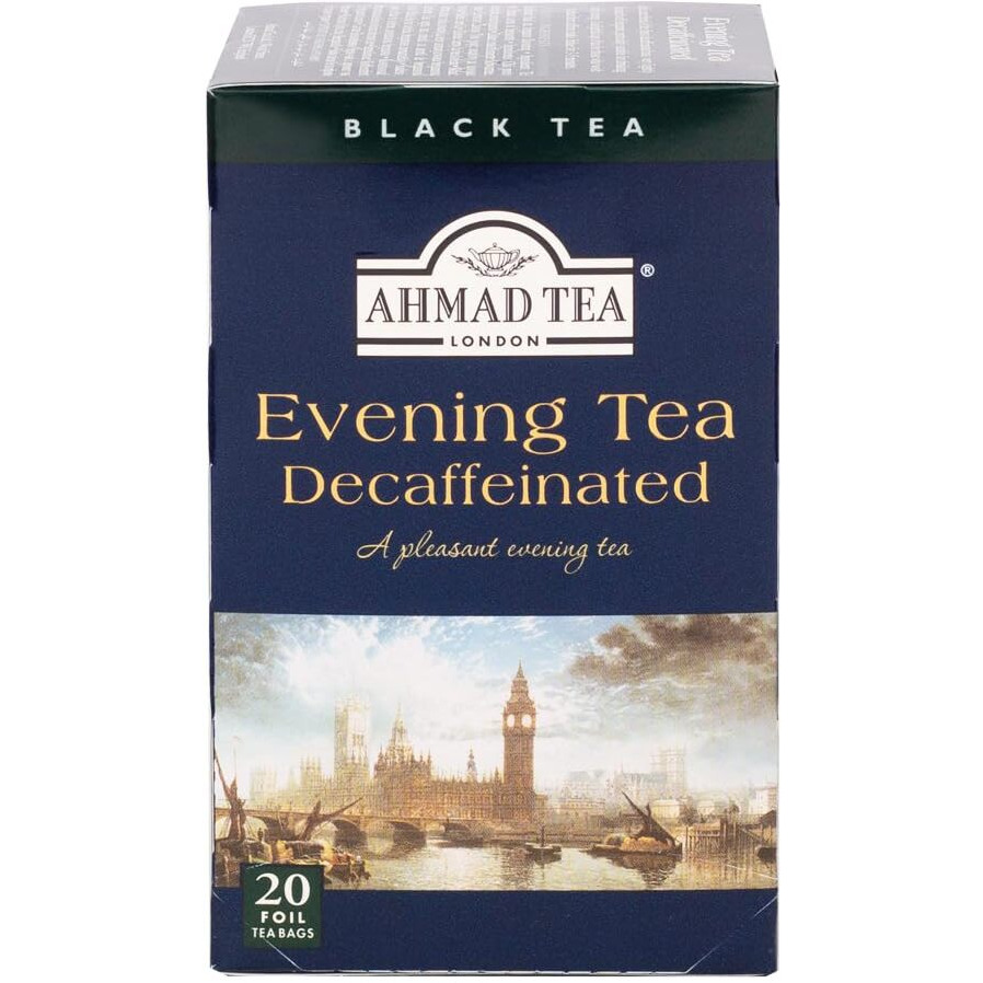 Ahmad Tea Black Tea, Decaffeinated Evening Teabags, 20 ct (Pack of 1) - Decaffeinated & Sugar-Free