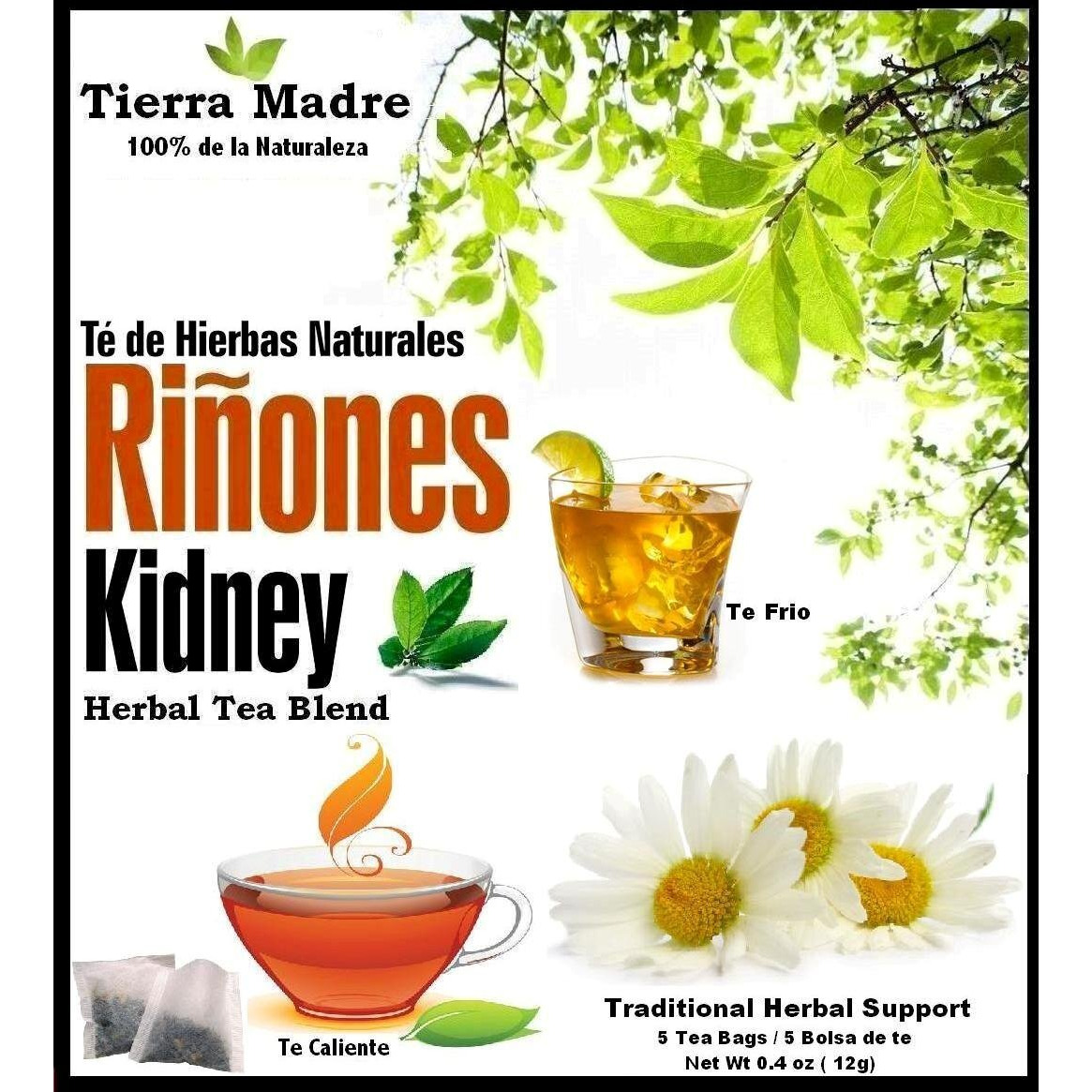 Tierra Madre Rinones Tea Tradiconal Herbal Support - 10 Pack - 5 tea bags / 0.2 Ounces (50 tea bags)