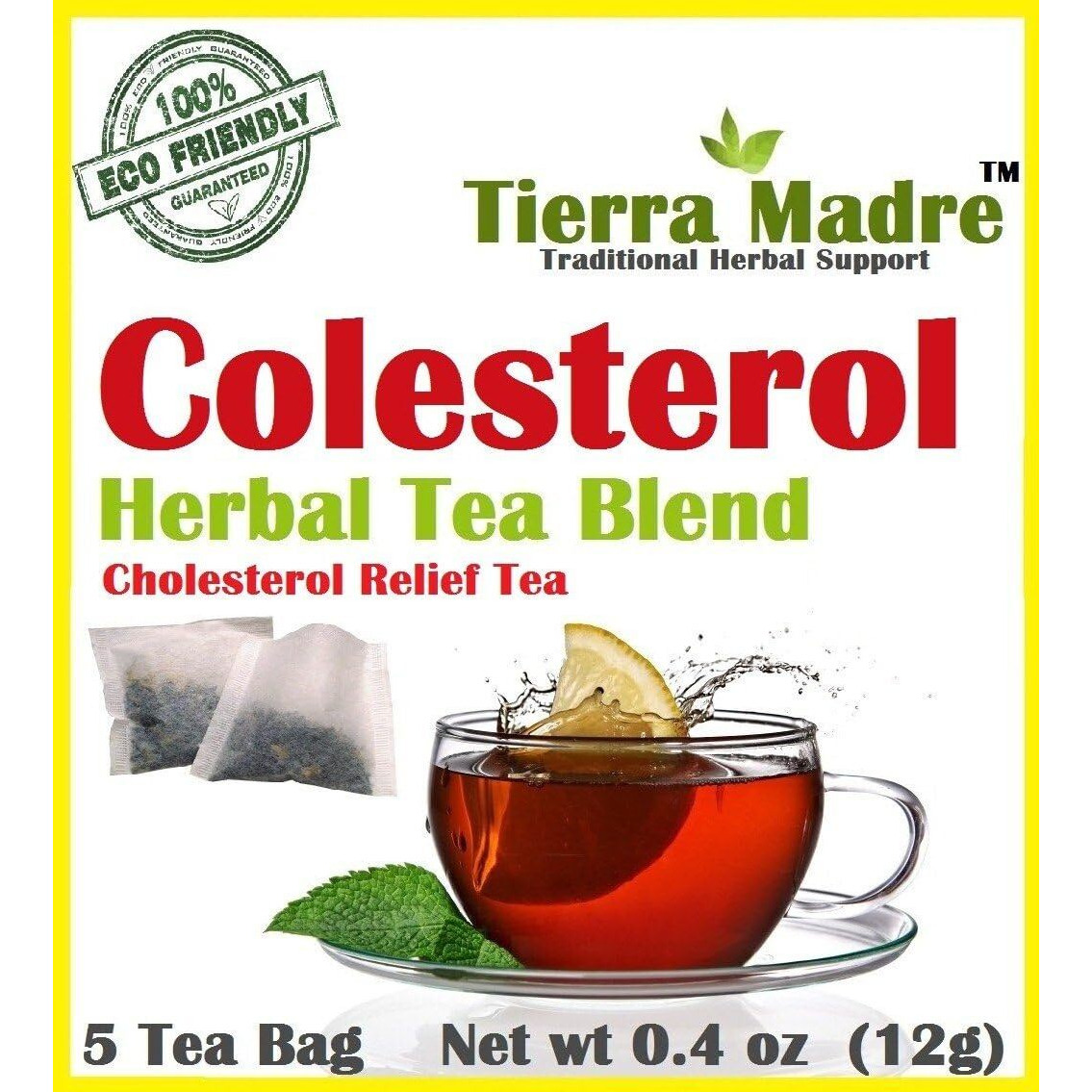 Tierra Madre Colesterol Tea Tradiconal Herbal Support - 10 Pack - 5 tea Bags / 0.2 Ounces (50 tea bags)