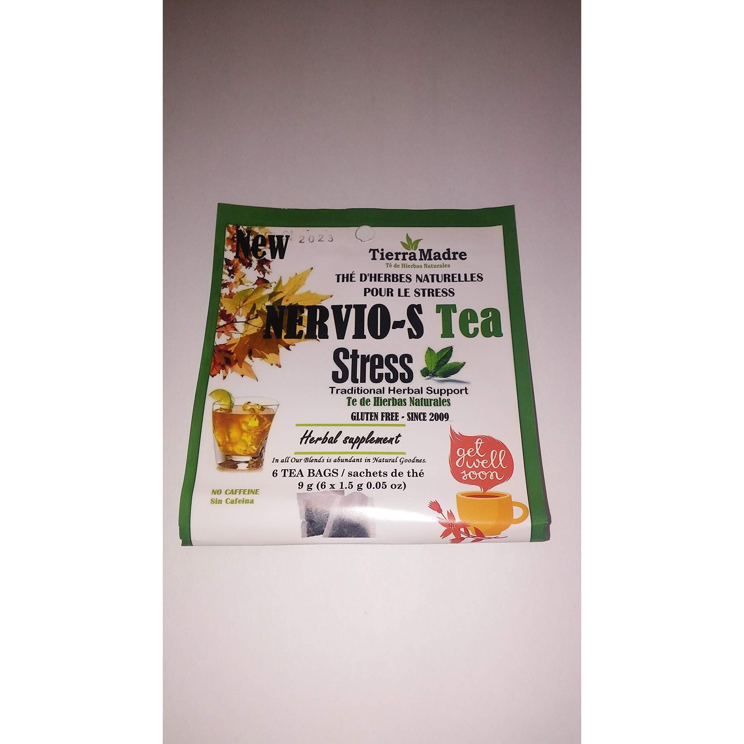 Tierra Madre Stress Tea Tradiconal Herbal Support - 10 Pack of 5 tea Bags / 0.2 Ounces