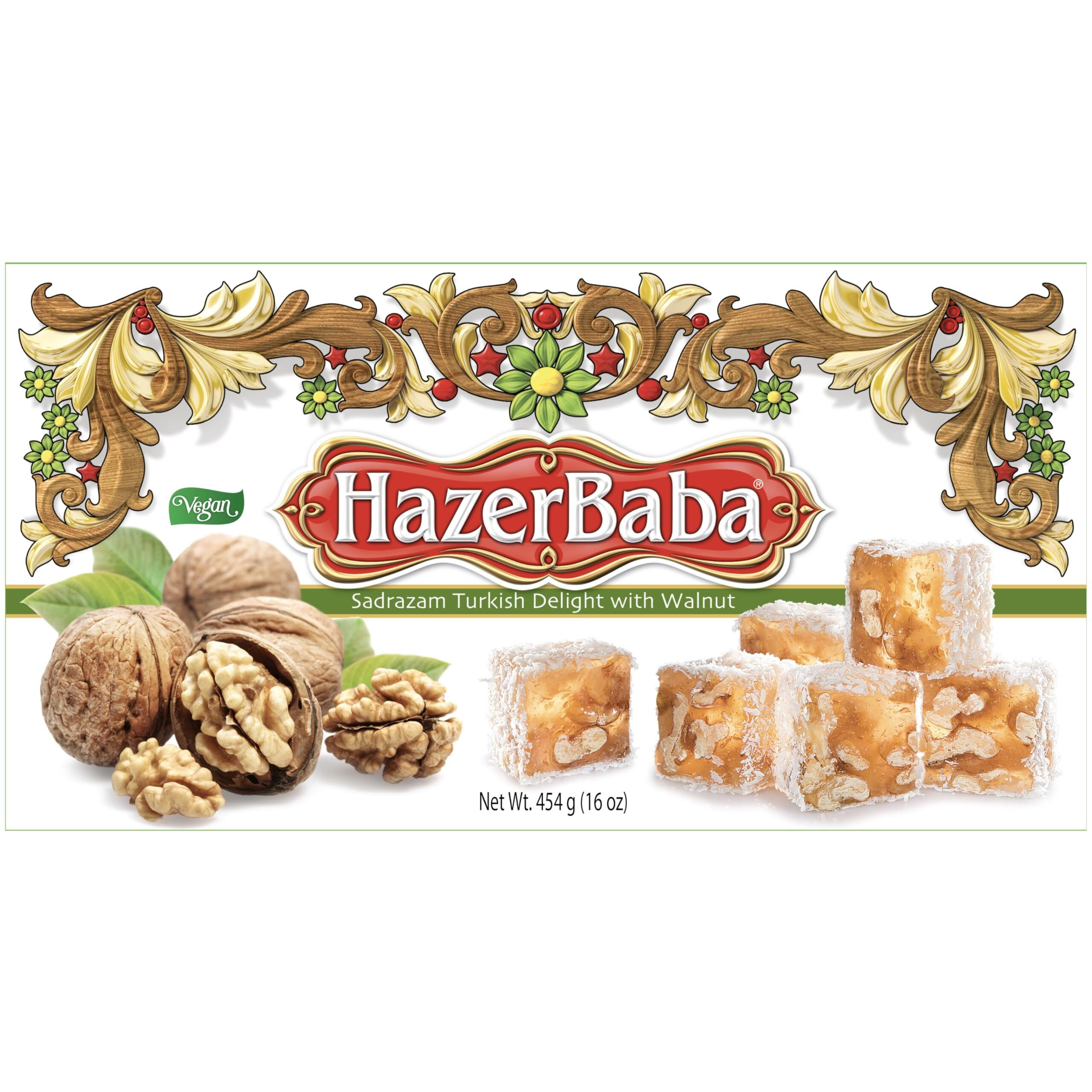 HazerBaba Turkish Delight, Sadrazam Walnut, 16 Ounce