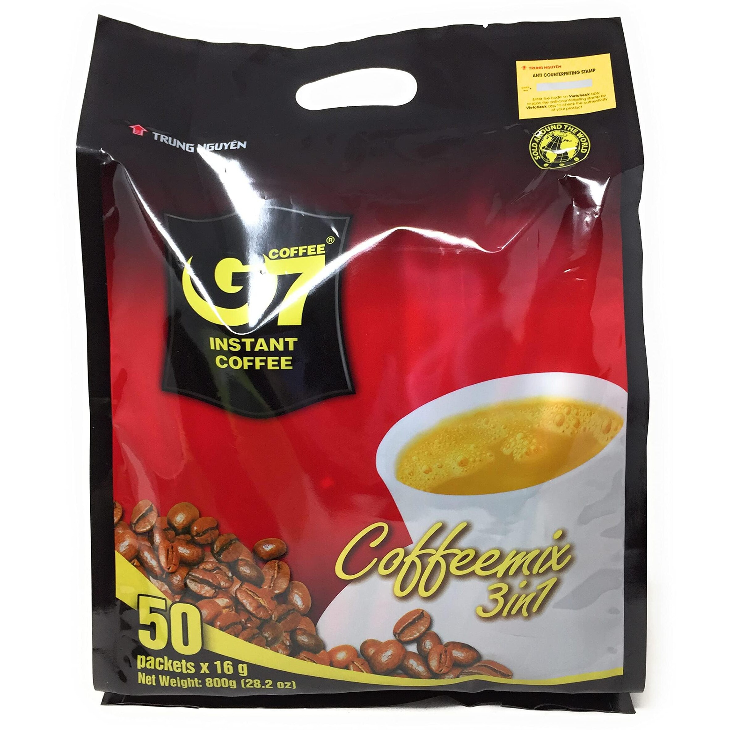 Trung Nguyen  G7 3 in 1 Instant Coffee  Coffee With Non-dairy Creamer and Sugar  Strong and Bold  Instant Vietnamese Coffee (50 Single Serve Packets)