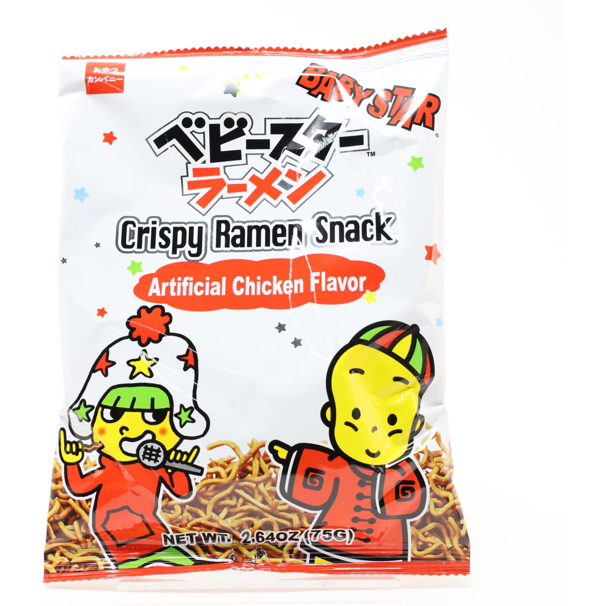 Baby Star Crispy Ramen Snack Pack of 5 (Chicken Flavor 2.64oz)