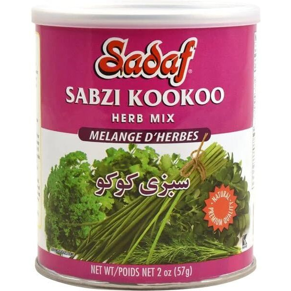 Sadaf Sabzi Kookoo - Dried Herbs Mix - Persian Spices for Cooking and Flavoring Food - Natural Herb Mix - Kosher - 2 Oz Can