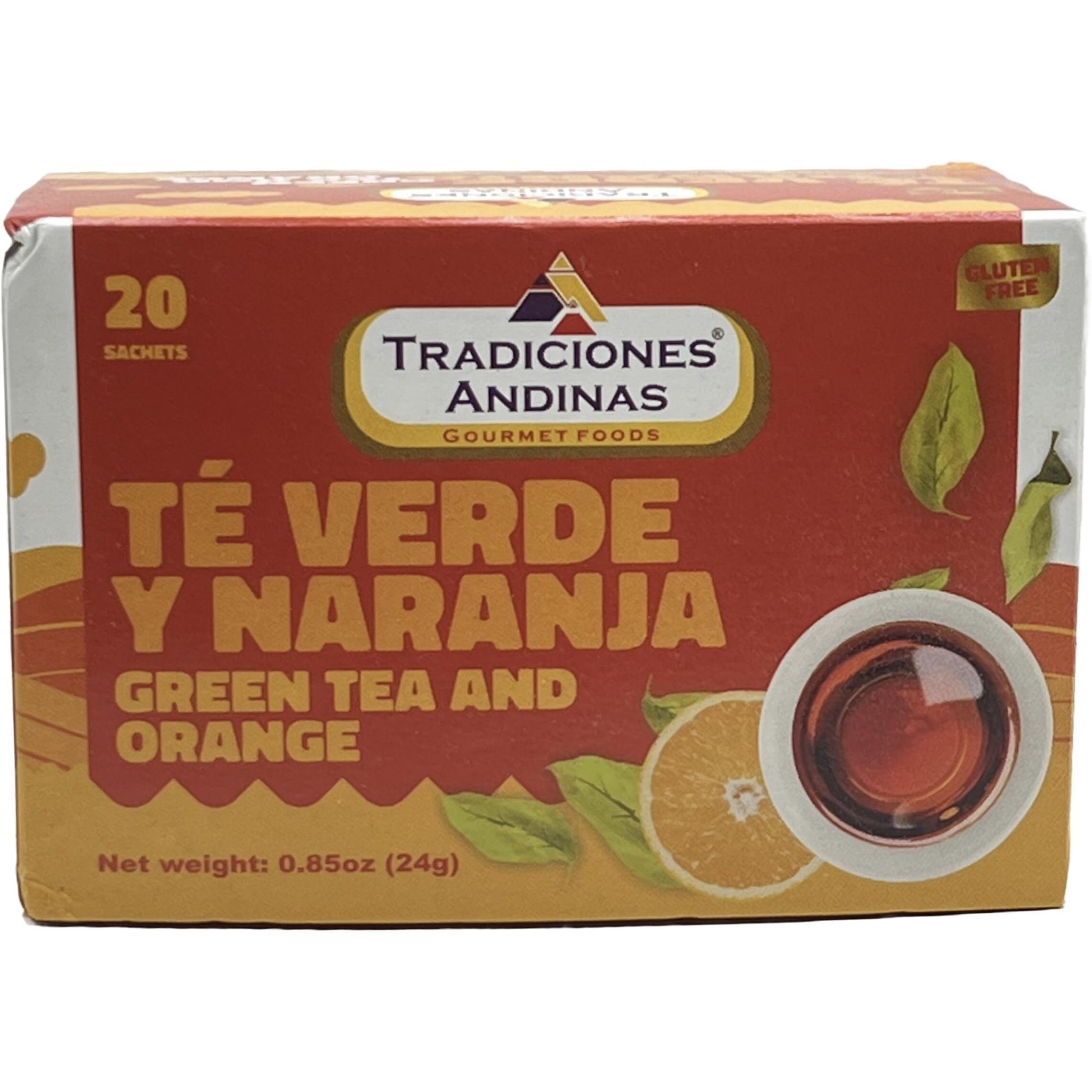 Te Verde y Naranja - Green Tea and Orange - Tradiciones Andinas - 20 Units - 24g/0.85oz