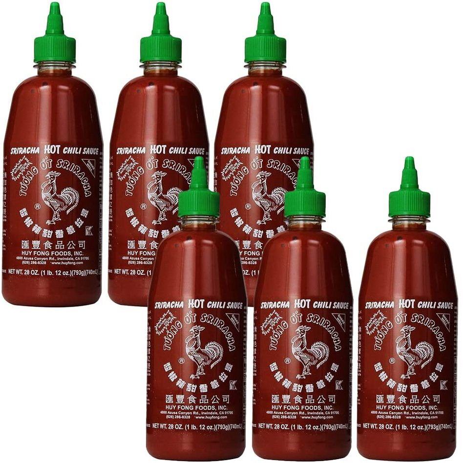 Sriracha Hot Chili Sauce 28oz, pack of 6