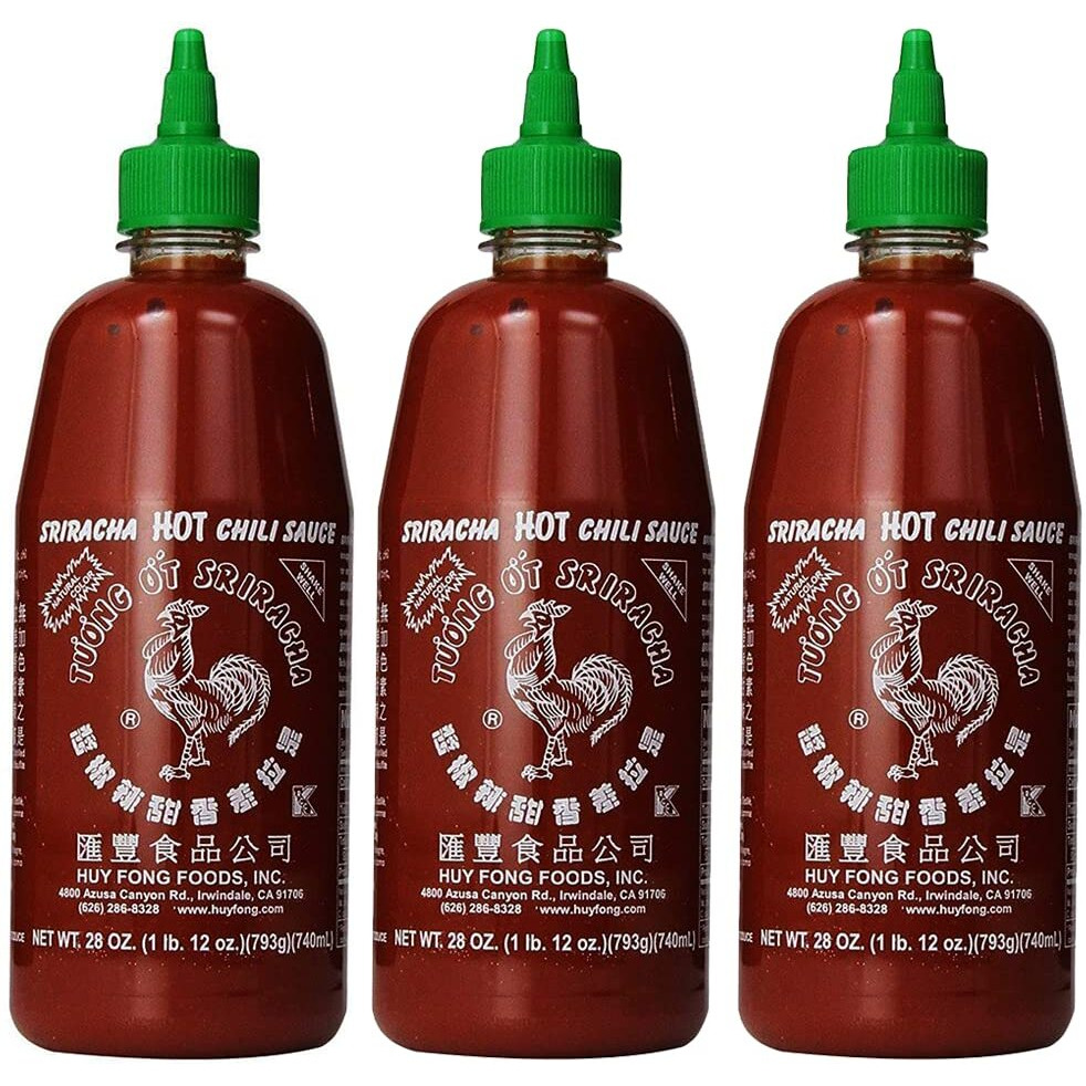 Sriracha Hot Chili Sauce 28oz, pack of 3