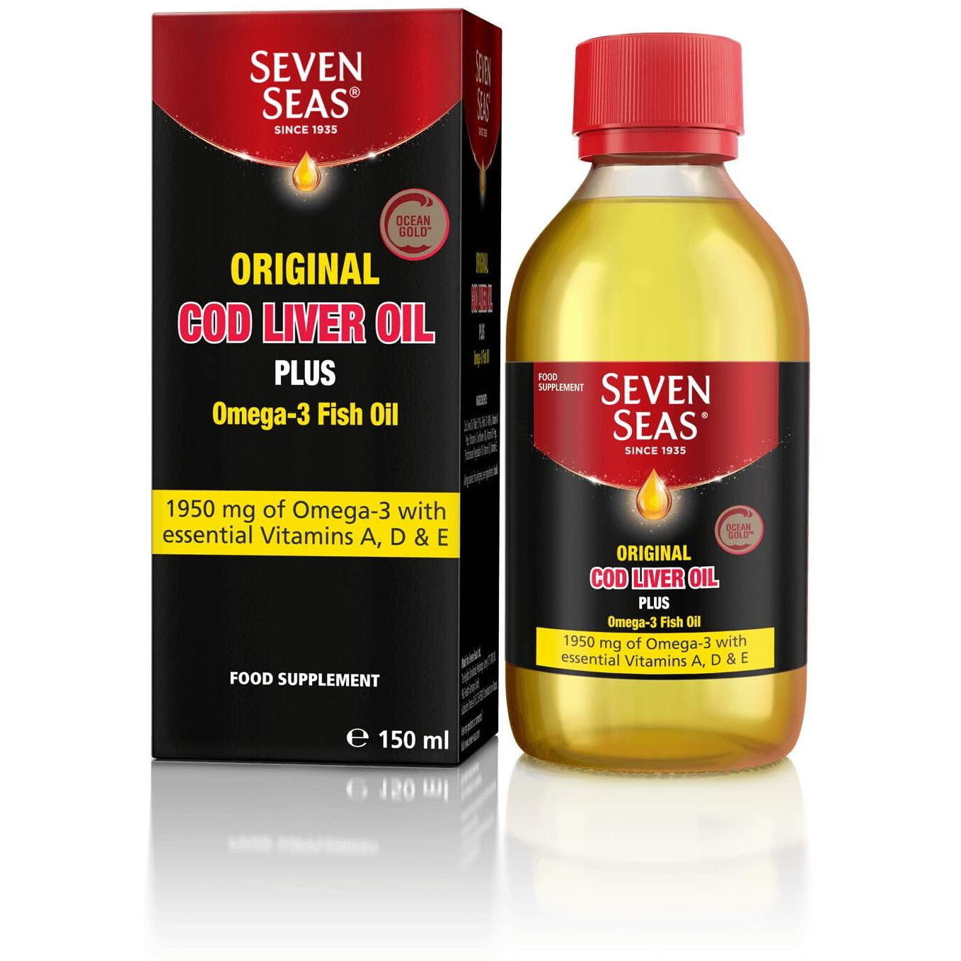 Seven Seas Orig Cod Liver Oil Plus Omega-3 Fish Oil 450ml