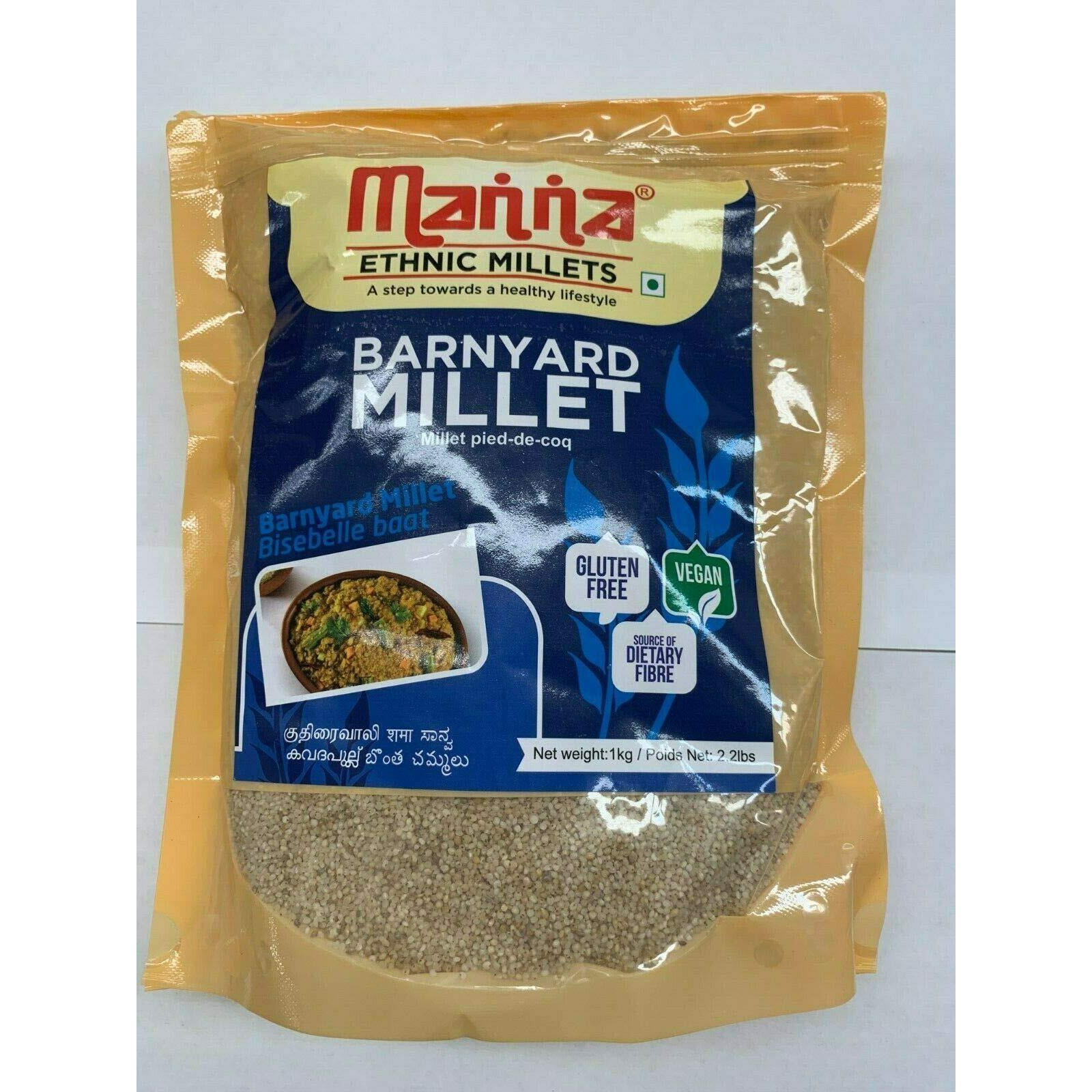 Manna Barnyard Millet - 1 Kg (2.2 Lb)