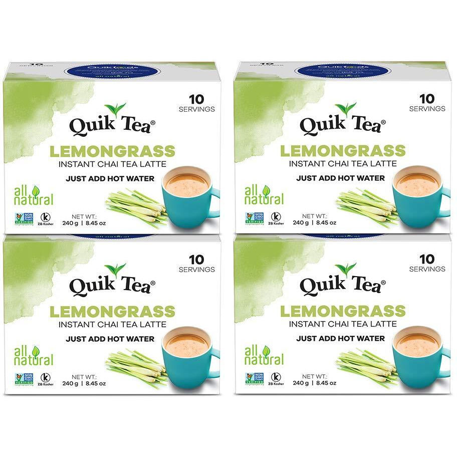 QuikTea Tea Latte Lemongrass Chai, 10 Count (Pack of 4)