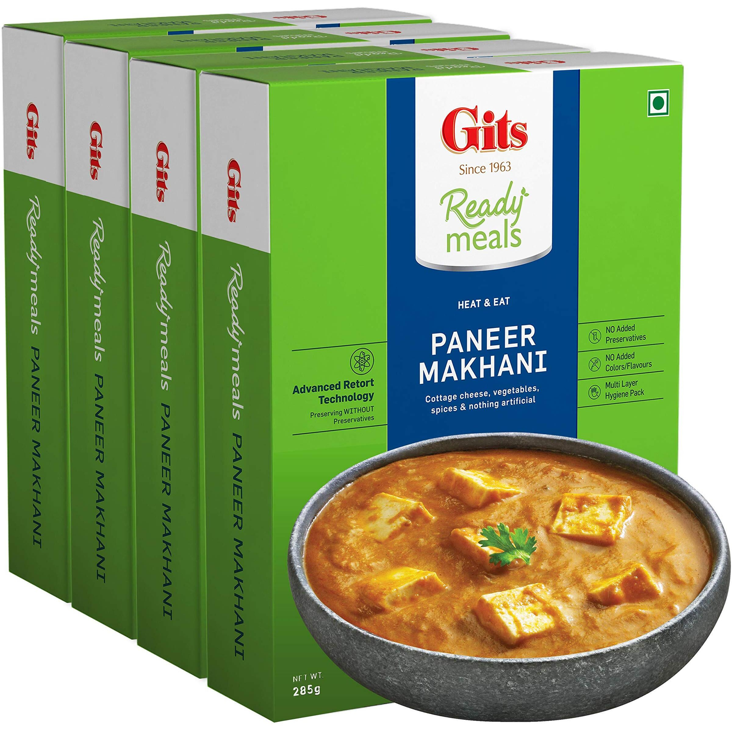 Gits Ready to Eat Paneer Makhani, 1140g (Pack of 4 X 285g Each)