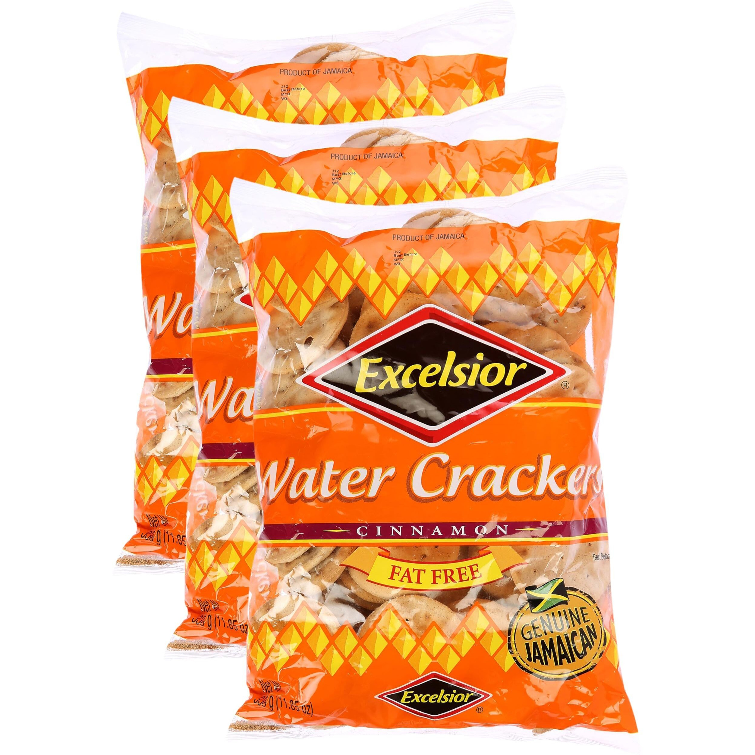 Jamaica's Favorite Water Crackers, Cinnamon, Fat Free,11.85 oz, Packaging may vary (Pack of 3)