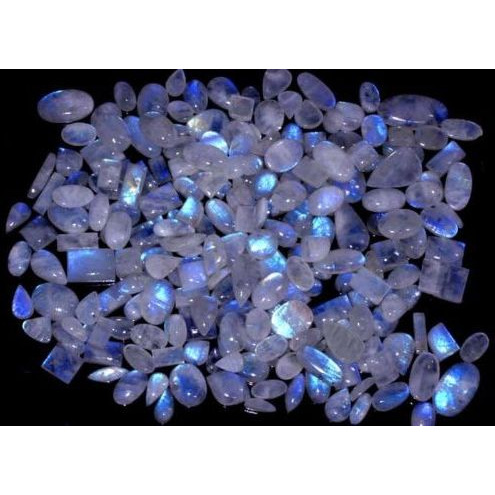 100% Natural Rainbow Moonstone Full Flash Mix Cabochon Loose Gemstone 300Cts.