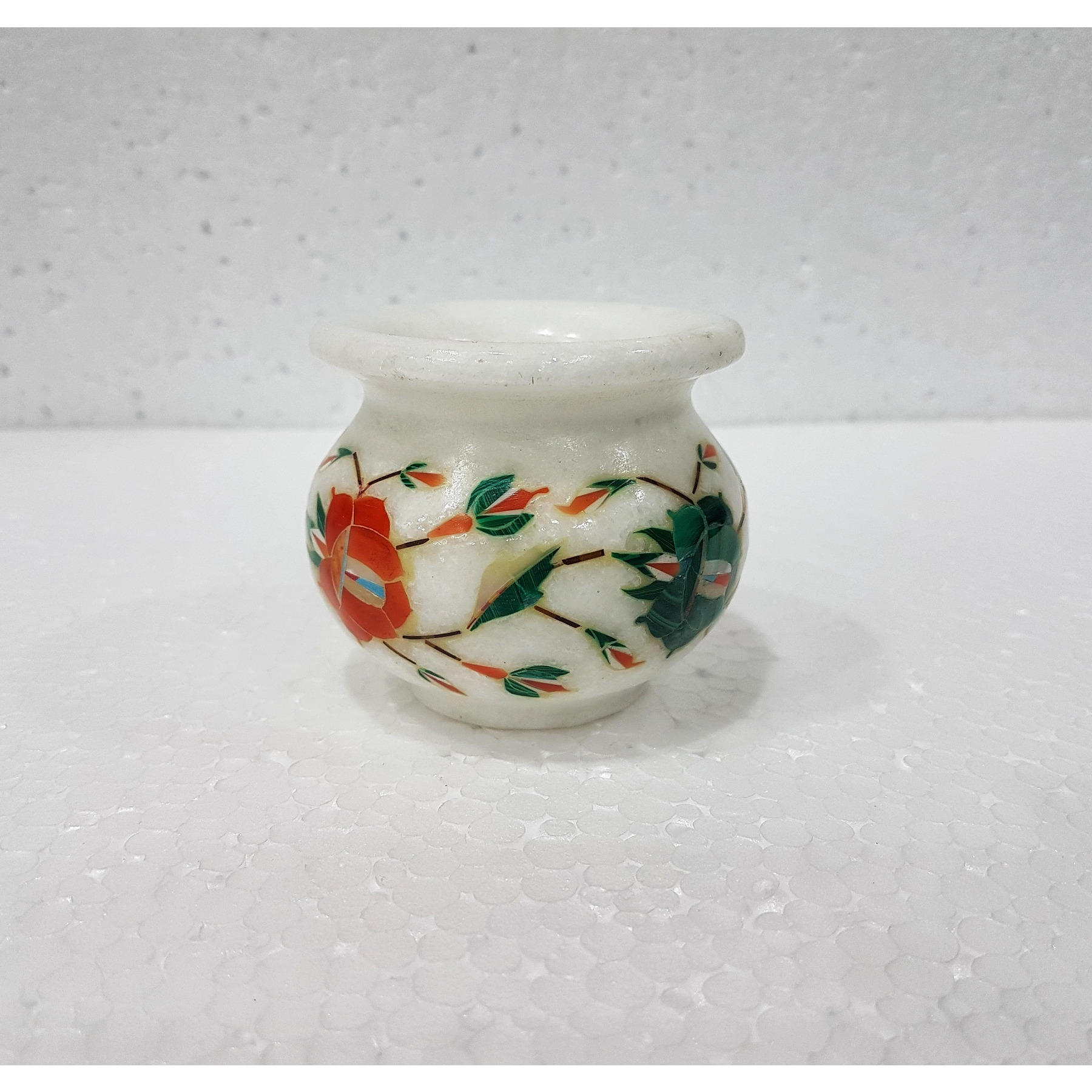 Marble Inlay Handcrafted Candle Pot