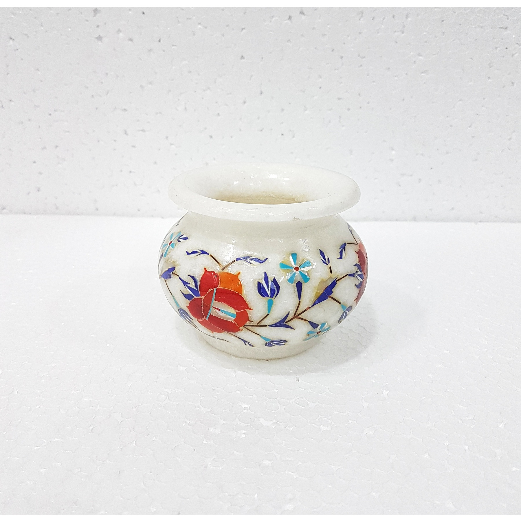 Marble Inlay Handcrafted  Candle Pot