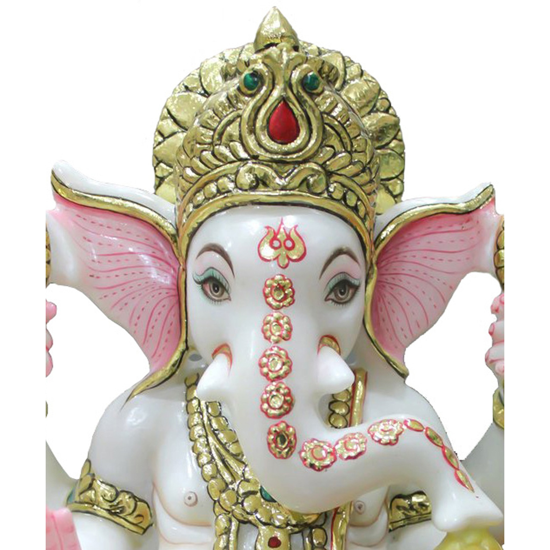 White Marble Ganesha Statue Figurine Sculpture Religious Gift Decor Ganesha Moorti India made statue, Moorti For Mandir Temple