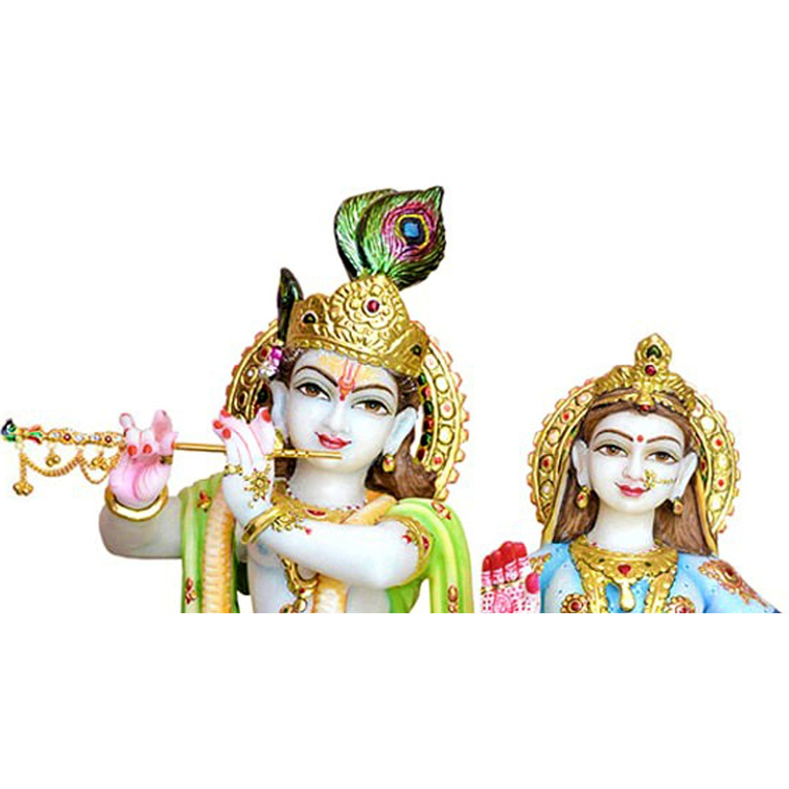 White Marble Radha Krishna Statue , Radha Krishna Idols For Mandir, Fine Quality Painted Marble Radha Krishna, Marble Radha Krishna