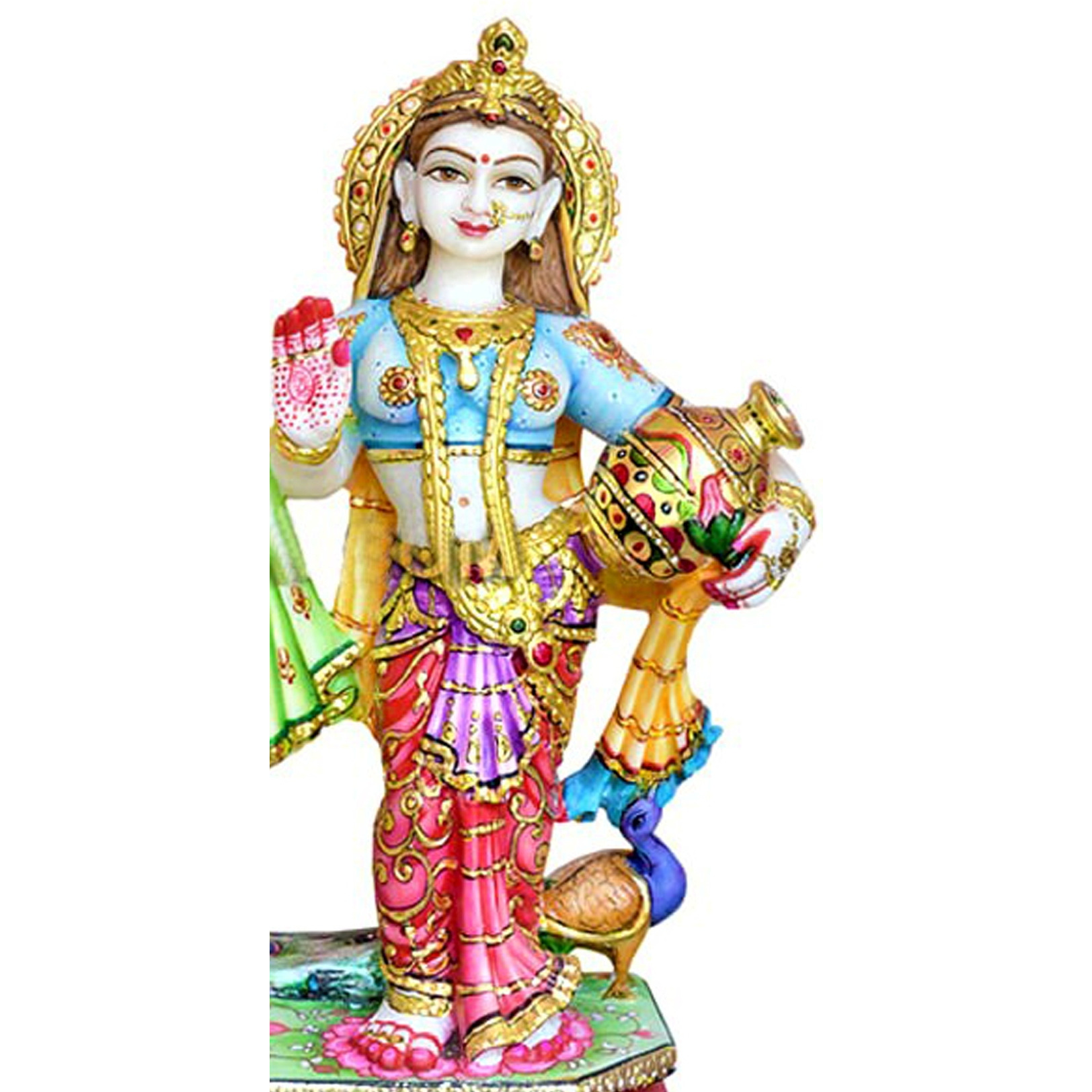 White Marble Radha Krishna Statue , Radha Krishna Idols For Mandir, Fine Quality Painted Marble Radha Krishna, Marble Radha Krishna