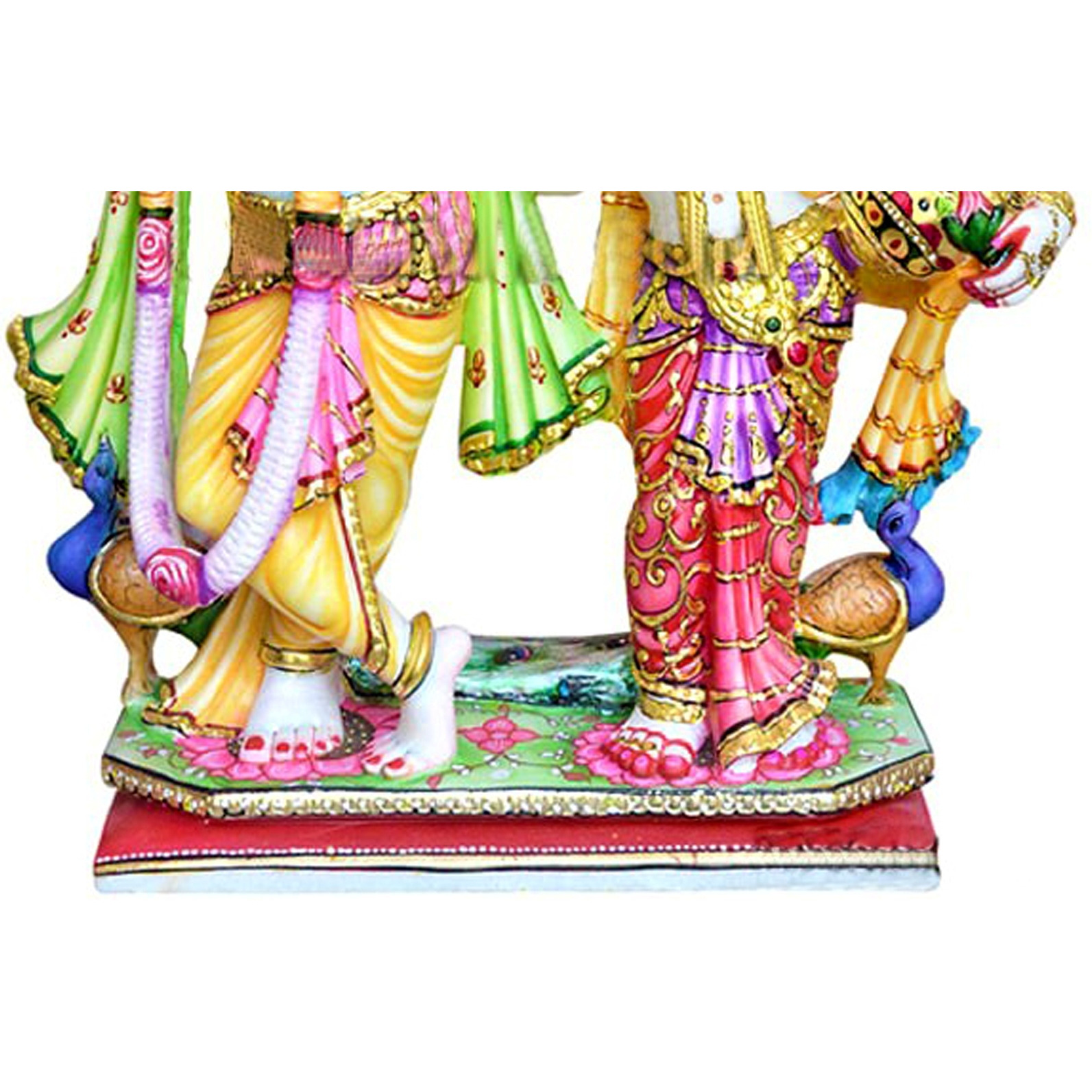 White Marble Radha Krishna Statue , Radha Krishna Idols For Mandir, Fine Quality Painted Marble Radha Krishna, Marble Radha Krishna