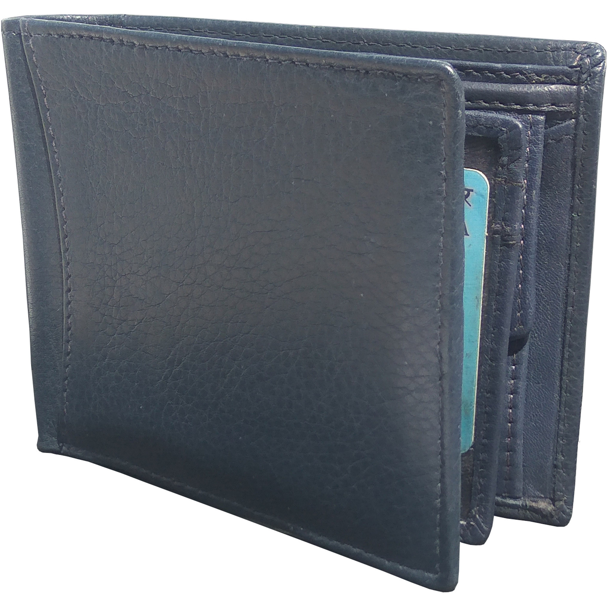 FIONA Mens Leather Bifold Wallet | Wallets For Men RFID Blocking | Genuine Leather | Extra Capacity Mens Blue Wallet |