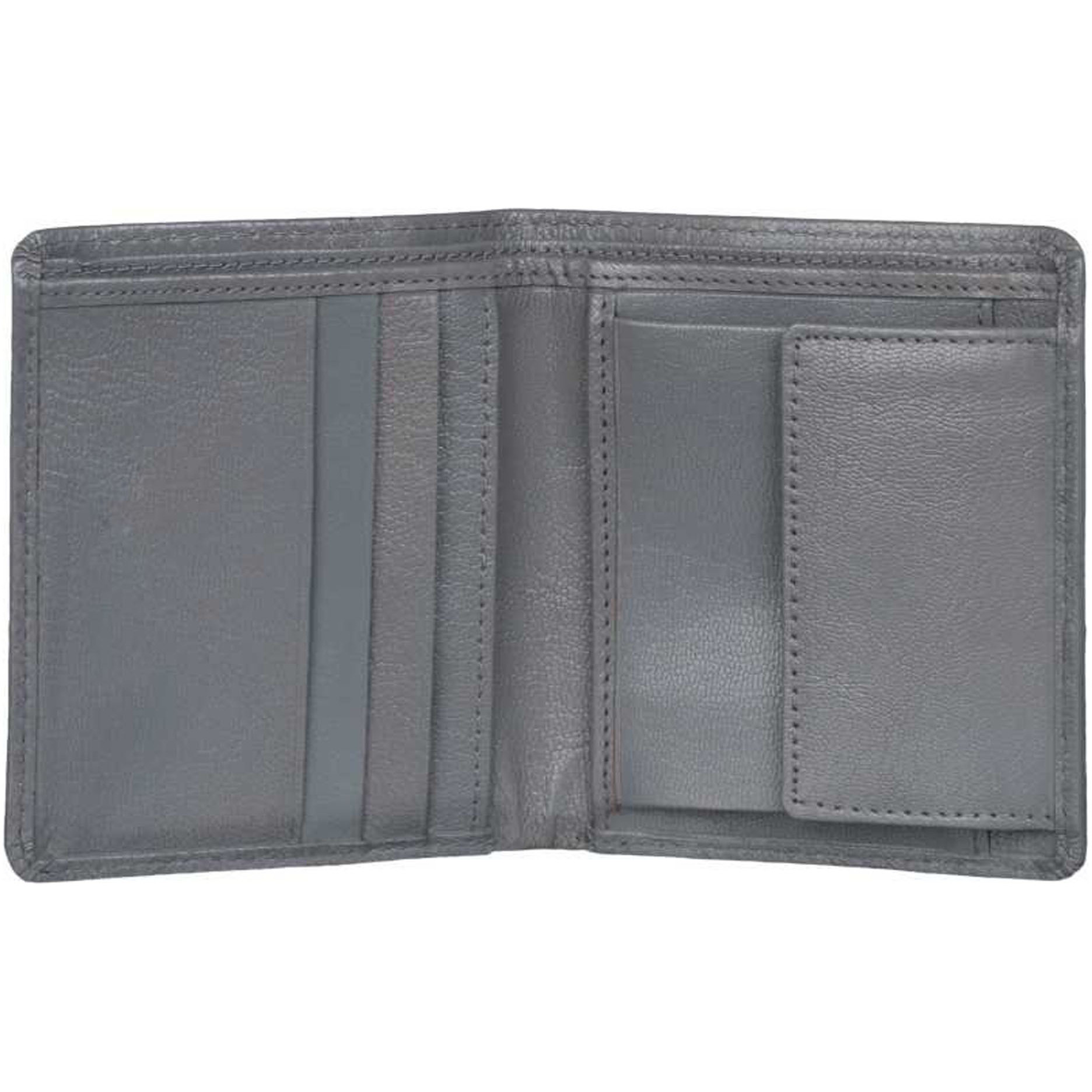 FIONA Mens Leather Bifold Wallet | Wallets For Men RFID Blocking | Genuine Leather | Extra Capacity Mens Grey Wallet |