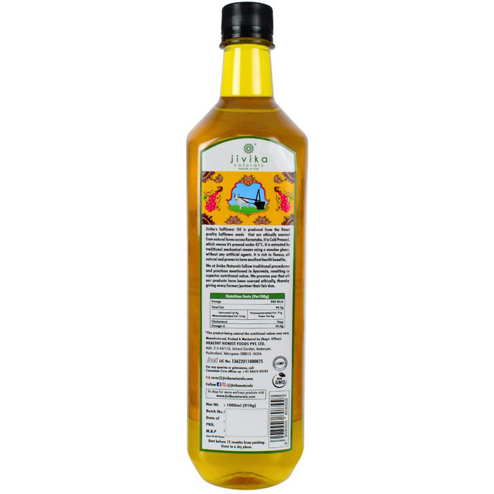 Jivika Naturals Cold-Pressed Safflower Oil 1L