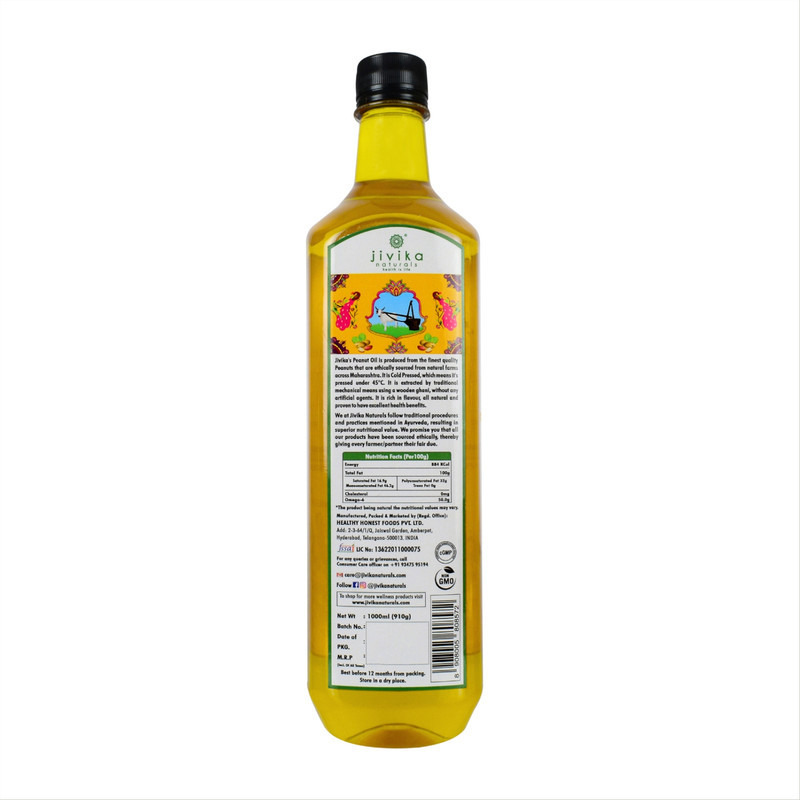 Jivika Naturals Cold-Pressed Peanut Oil 1L