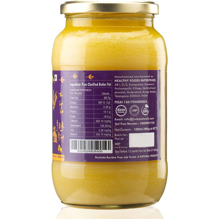 Jivika Naturals DESI A2 COW GHEE (BILONA GHEE) 1000ml