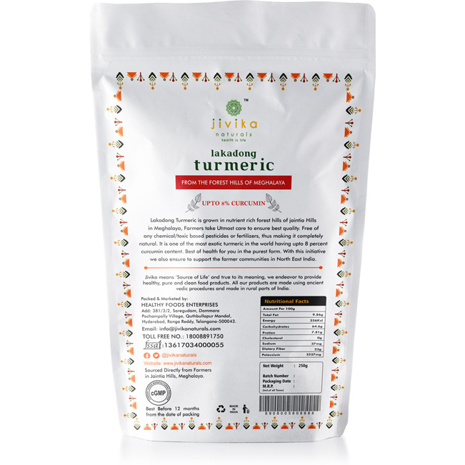 Jivika Naturals LAKADONG TURMERIC POWDER 250G