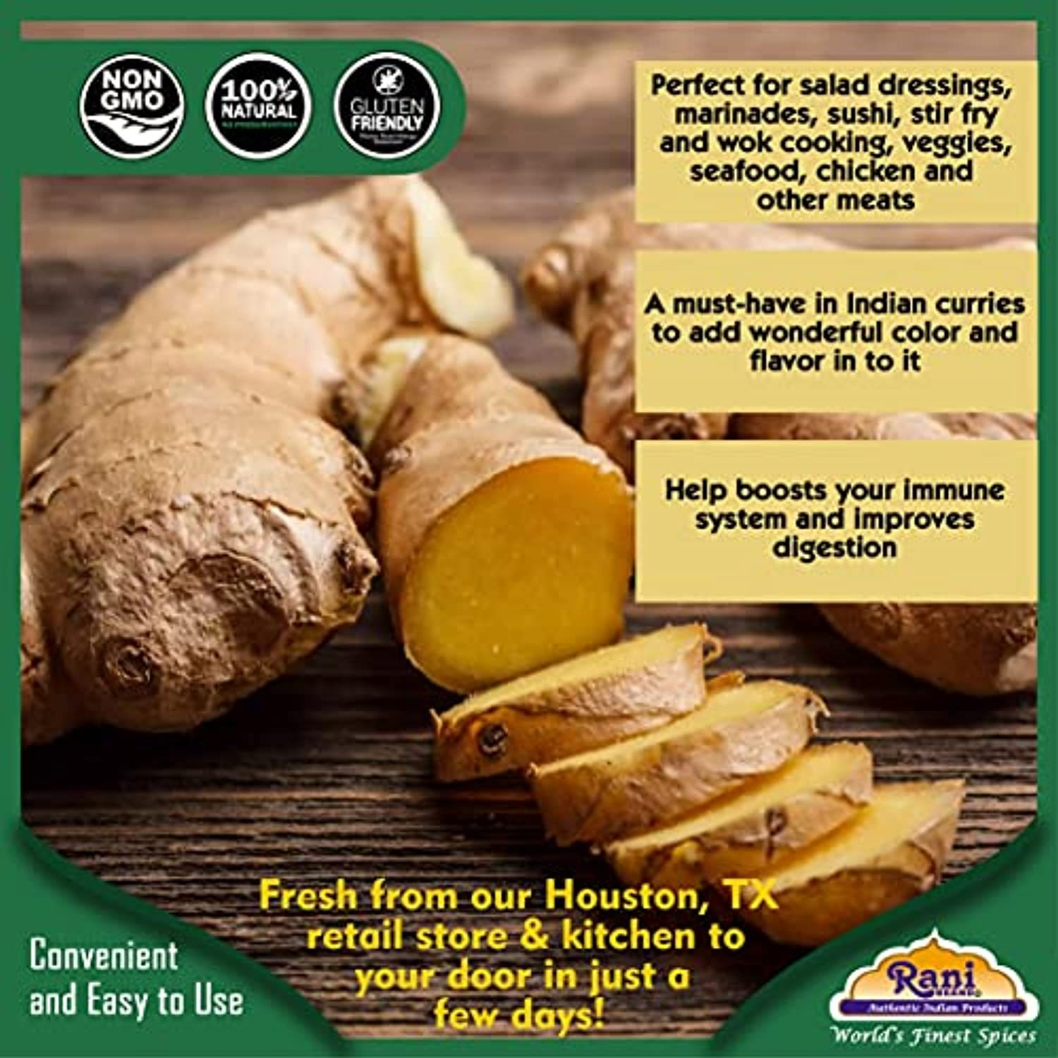 Fresh Ginger Root - By Rani Brand (16 Ounce) 1 Pound