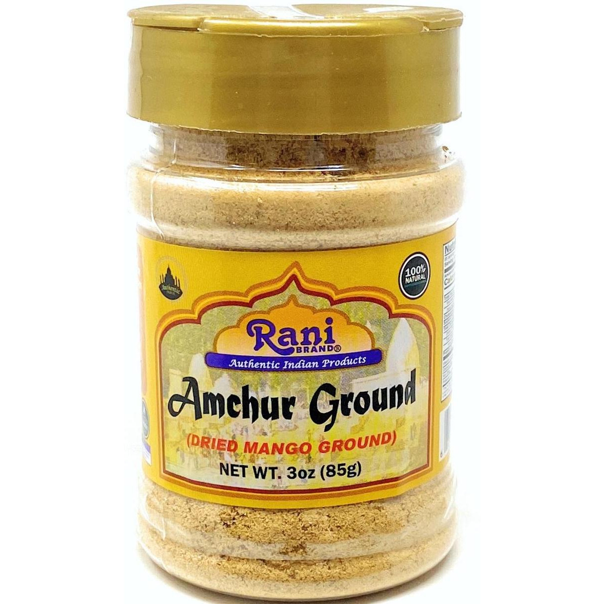 Rani Amchur (Mango) Ground Powder Spice 3oz (85g) ~ All Natural, Indian Origin | No Color | Gluten Free Ingredients | Vegan | NON-GMO | No Salt or fillers