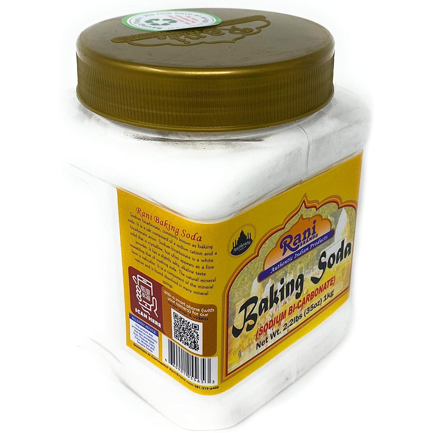 Rani Baking Soda (SODIUM BI-CARBONATE) 35 Ounce (1kg) 2.2lbs ~ Used for cooking, NON-GMO | Indian Origin | Gluten Friendly